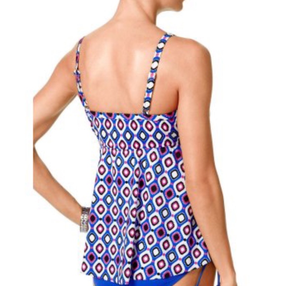 SWIM SOLUTIONS JEWELS TIE FRONT TANKINI TOP 8 - Picture 3 of 8